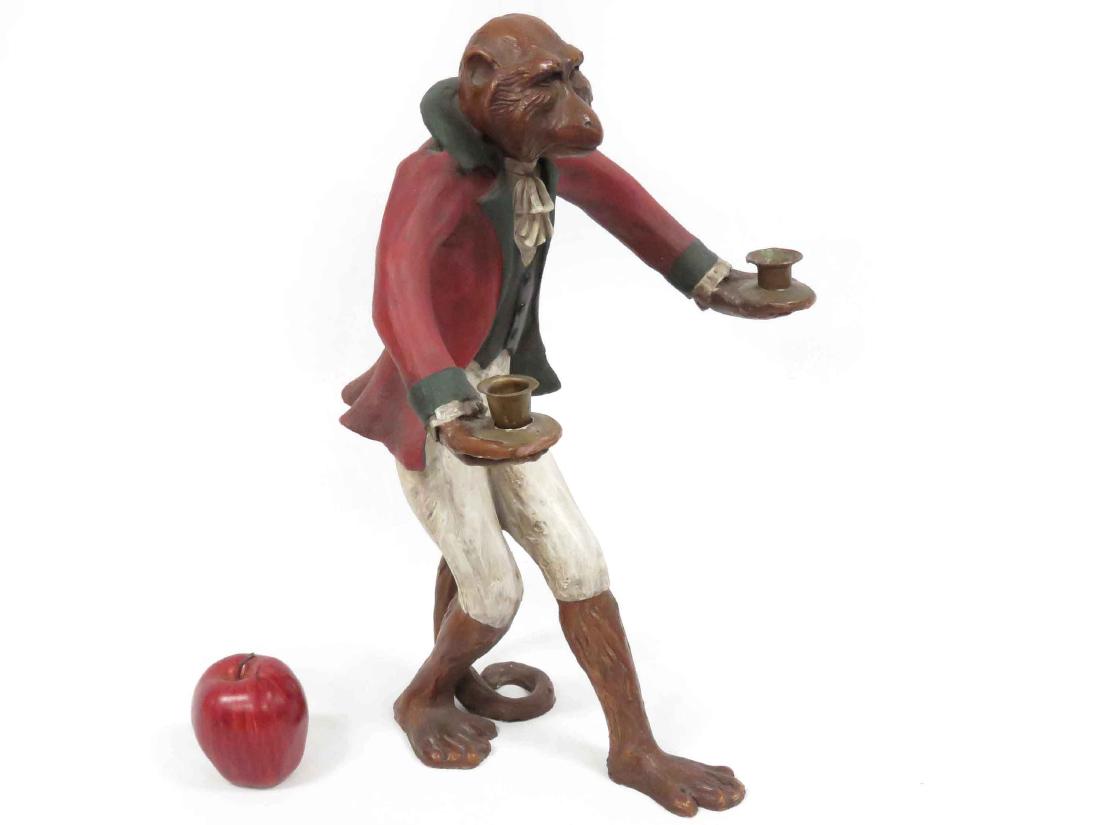 MONKEY-FORM PAINTED COMPOSITION CANDLEHOLDER, WILLIAM (1 of 4)
