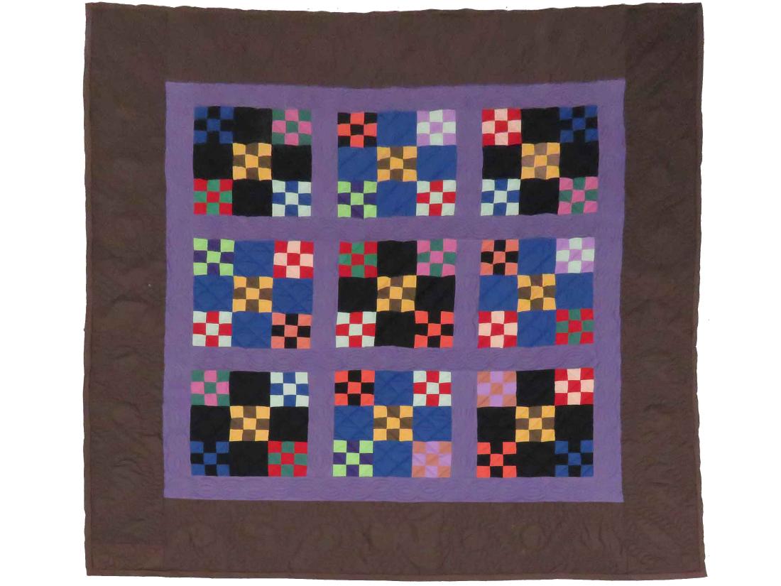 PENNSYLVANIA AMISH PATCHWORK QUILT, SIGNED AMUS H. (1 of 2)