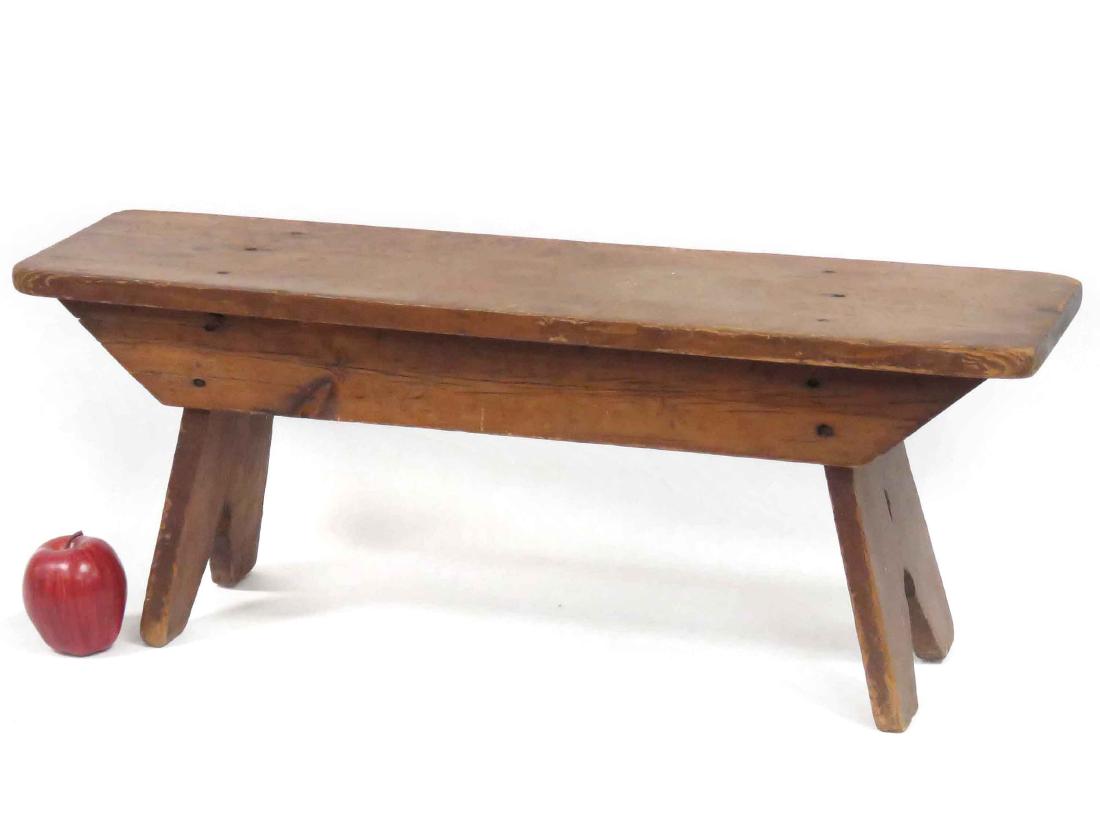 PINE WATER BENCH, 19TH CENTURY. HEIGHT 12"; LENGTH 30" (1 of 1)