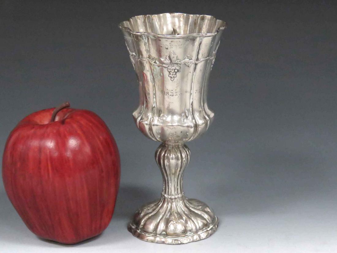 CONTINENTAL 750 SILVER KIDDISH CUP, INSCRIBED, 19TH (1 of 2)