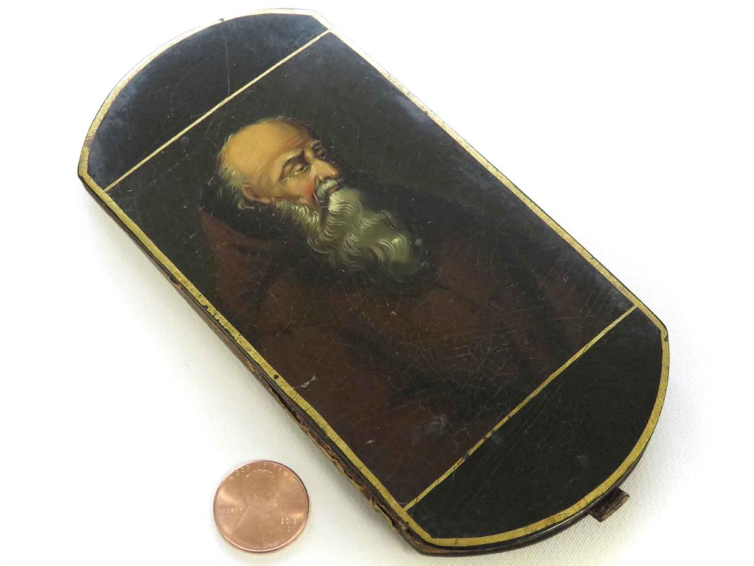 VICTORIAN HARD LEATHER CASE "SEGARS" WITH PORTRAIT OF A (1 of 3)