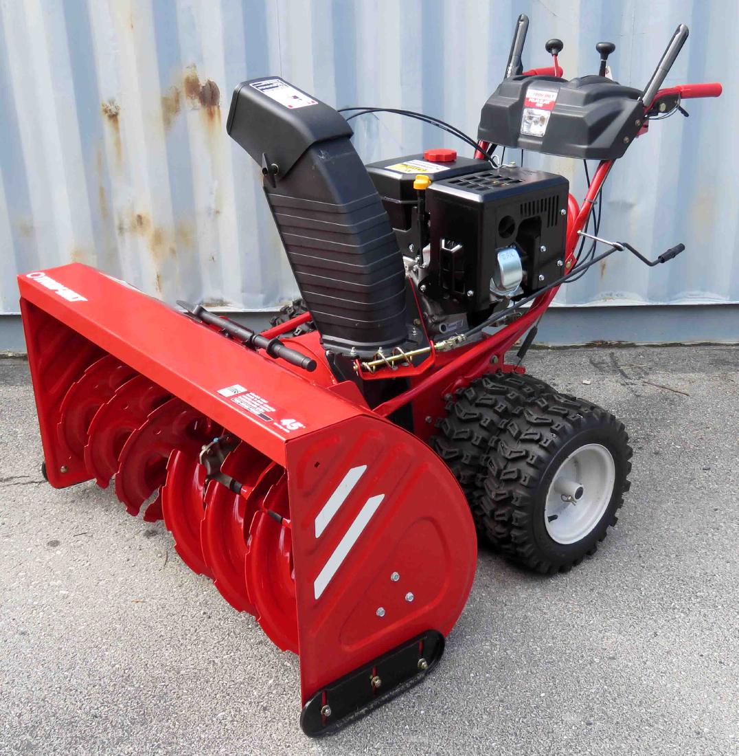 TROY-BILT POLAR BLAST MODEL 4510 SNOW BLOWER WITH 45": TROY-BILT POLAR BLAST MODEL 4510 SNOW BLOWER WITH 45" CLEAN WIDTH, DUAL TIRES, ELECTRIC START, HEATED HAND GRIPS, 420CC MOTOR