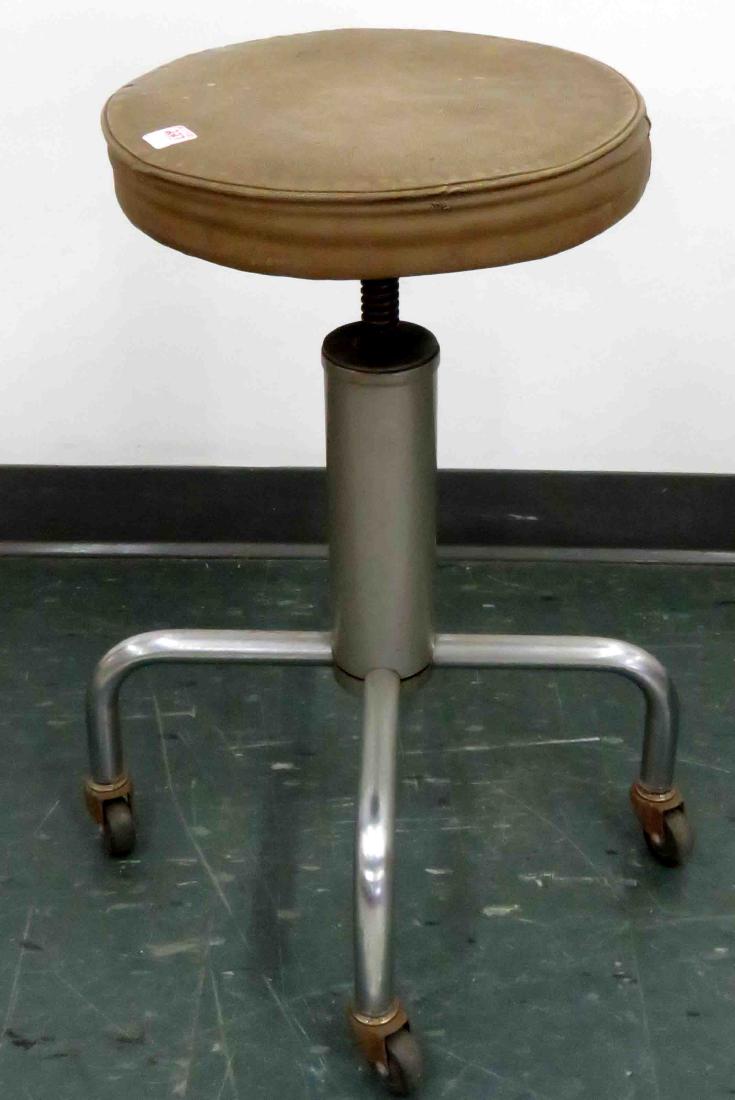 HAMILTON STEEL INDUSTRIAL DESIGN ROLLING STOOL (1 of 1)