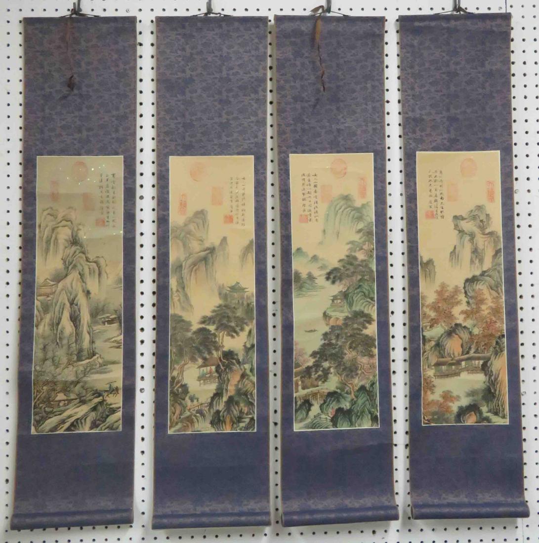LOT (4) CHINESE SCROLLS, 20TH/21ST CENTURY. WIDTH 9 (1 of 1)
