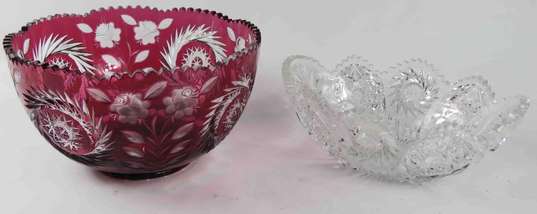 LOT (2) CUT CRYSTAL BOWLS INCLUDING BOHEMIAN PUNCH (1 of 1)