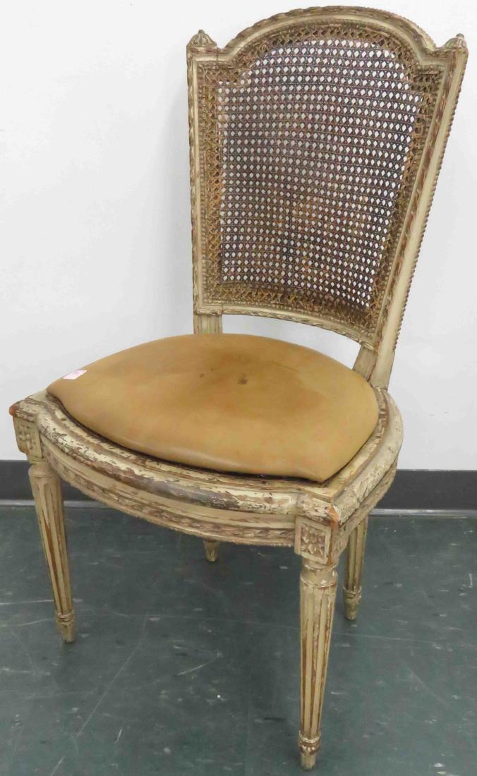 FRENCH CARVED AND PAINTED SIDE CHAIR, 19TH CENTURY (1 of 1)