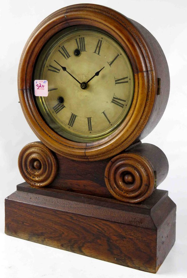 ROSEWOOD SHELF CLOCK, 19TH CENTURY. HEIGHT 14 1/2" (1 of 1)