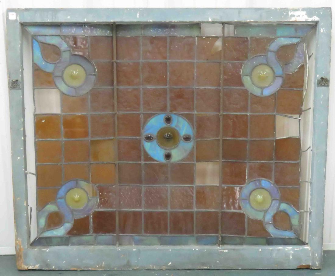 VINTAGE STAINED/LEADED GLASS PANEL (WINDOW), 19TH (1 of 1)