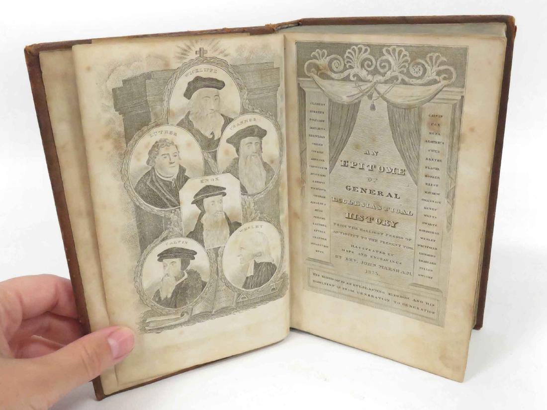 VOLUME-AN EPITOME OF GENERAL ECCLESIASTICAL HISTORY: VOLUME-AN EPITOME OF GENERAL ECCLESIASTICAL HISTORY (MARSH'S HISTORY OF THE JEWS), J. TILDEN, NY 1835 WITH FOLD OUT MAP AND CHART, LEATHER