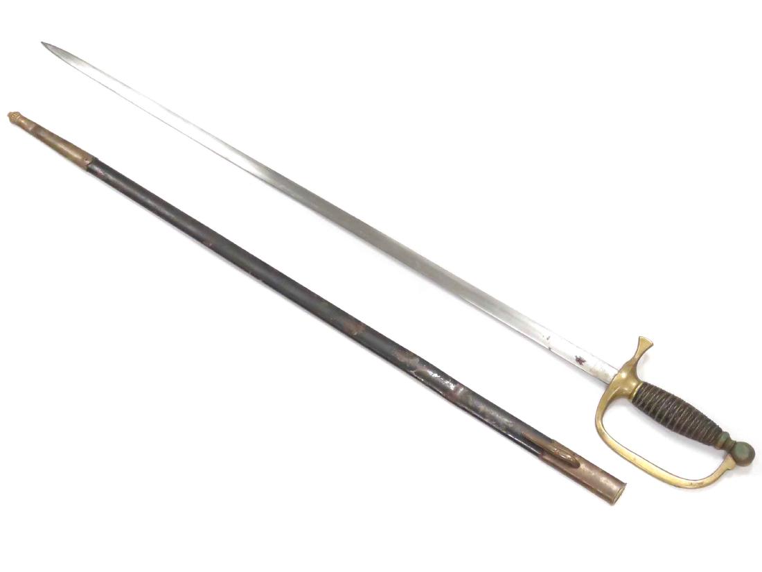 CIVIL WAR MODEL 1840 MUSICIANS SWORD/SCABBARD, N.S.: CIVIL WAR MODEL 1840 MUSICIANS SWORD/SCABBARD, N.S. MEYER, NY. LENGTH 36"