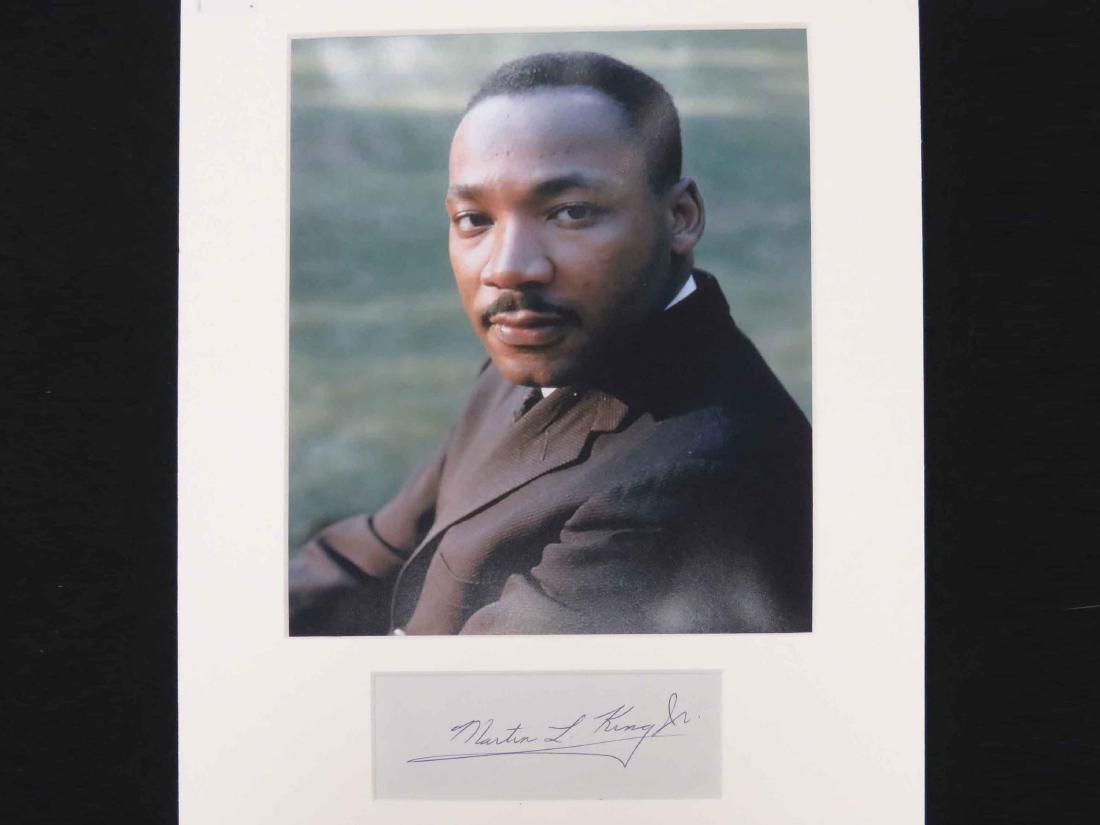 MARTIN LUTHER KING JR (AMERICAN 1929-1968 CIVIL RIGHTS: MARTIN LUTHER KING JR (AMERICAN 1929-1968 CIVIL RIGHTS LEADER), INK ON PAPER AUTOGRAPH CUT***Please note that none of the signatures have been vetted and carry no COA unless otherwise noted. (From a p