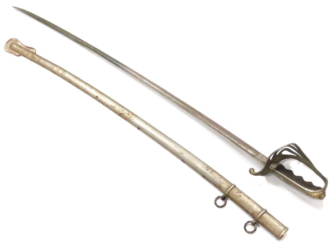 US ARMY MODEL 1902 OFFICERS DRESS SWORD/SCABBARD,: US ARMY MODEL 1902 OFFICERS DRESS SWORD/SCABBARD, PETTIBONE BROS. LENGTH 38"