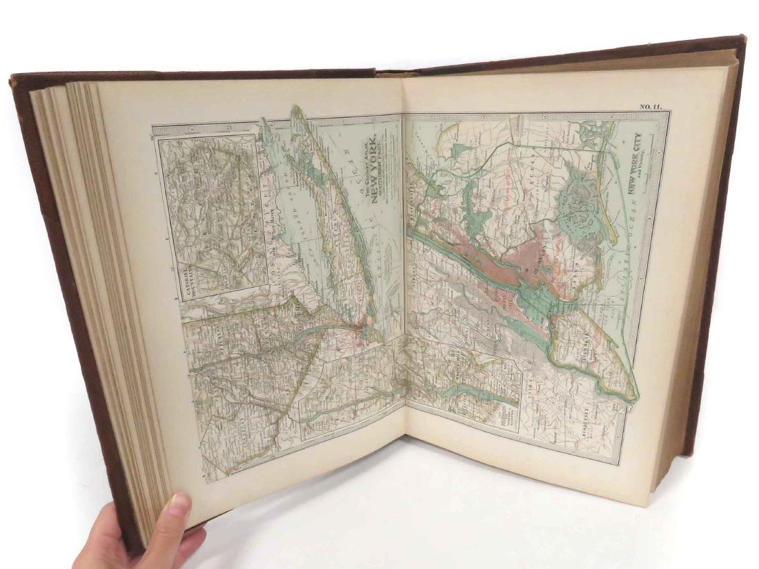 VOLUME-THE CENTURY ATLAS OF THE WORLD, BENJAMIN SMITH,: VOLUME-THE CENTURY ATLAS OF THE WORLD, BENJAMIN SMITH, THE CENTURY CO. PUBLISHER, 1897 QUARTER LEATHER