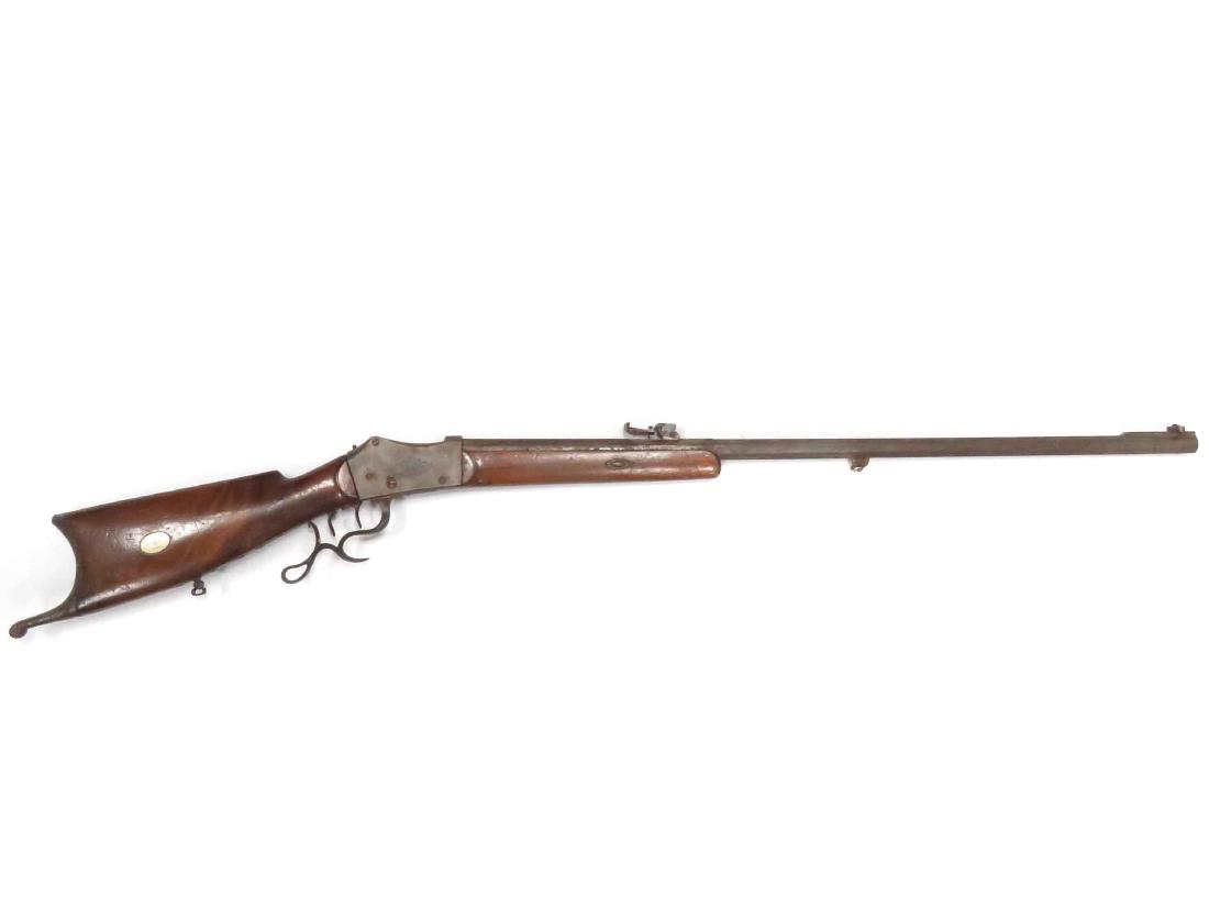 ROB WIDMER, BIENNER 7MM SCHUETZEN SINGLE-SHOT TARGET: ROB WIDMER, BIENNER 7MM SCHUETZEN SINGLE-SHOT TARGET RIFLE BL 28", 19TH CENTURY