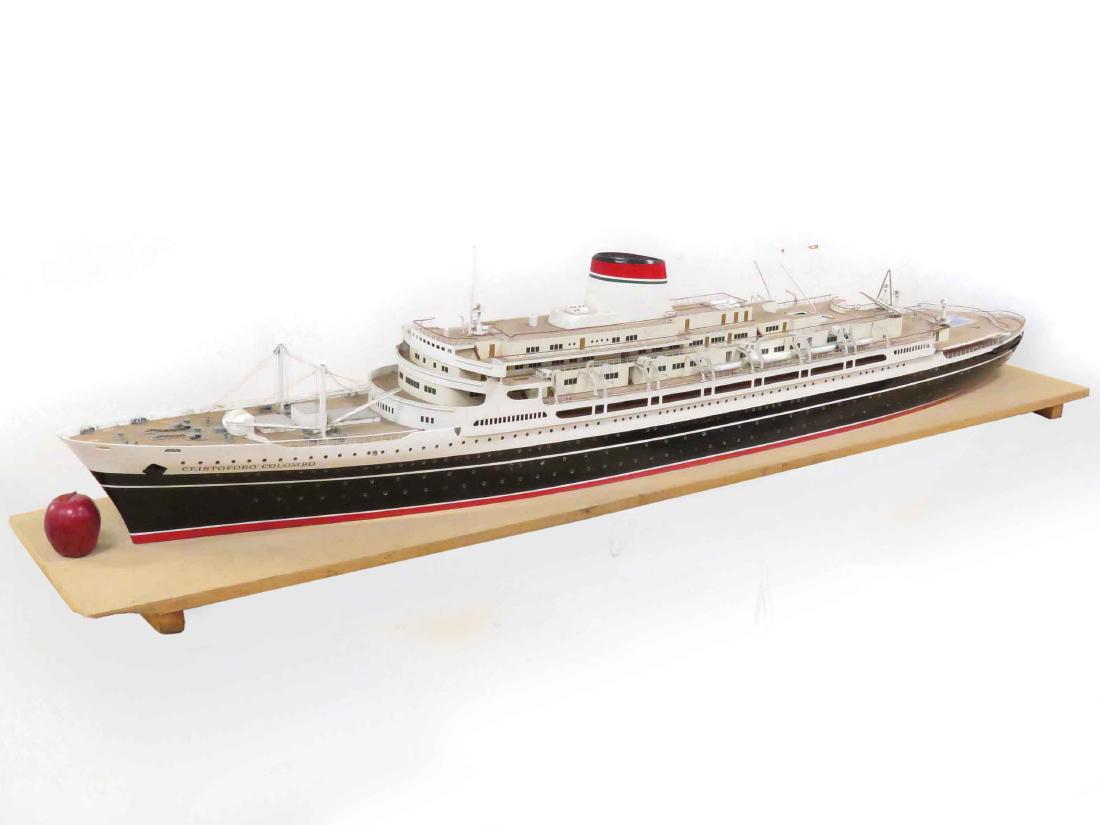 SEALE MODEL OCEAN LINER, ITALIAN/AMERICAN: SEALE MODEL OCEAN LINER, ITALIAN/AMERICAN LINE-CRISTOFORO COLOMBO. LENGTH 82"