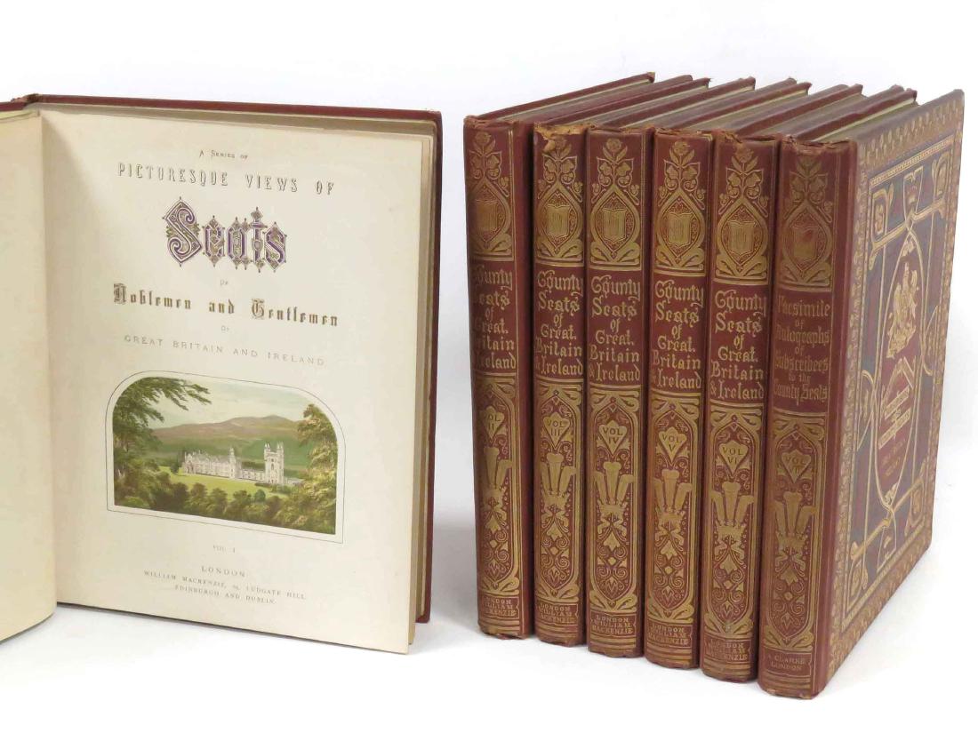 SET (7) VOLUMES-PICTURESQUE VIEWS OF SEATS OF THE: SET (7) VOLUMES-PICTURESQUE VIEWS OF SEATS OF THE NOBLEMAN & GENTLEMEN OF GREAT BRITAIN & IRELAND, F.O. MORRIS, WILLIAM MACKENZIE PUBLISHER, C.1880