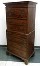 DIMINUTIVE REGENCY STYLE CARVED MAHOGANY CHEST ON