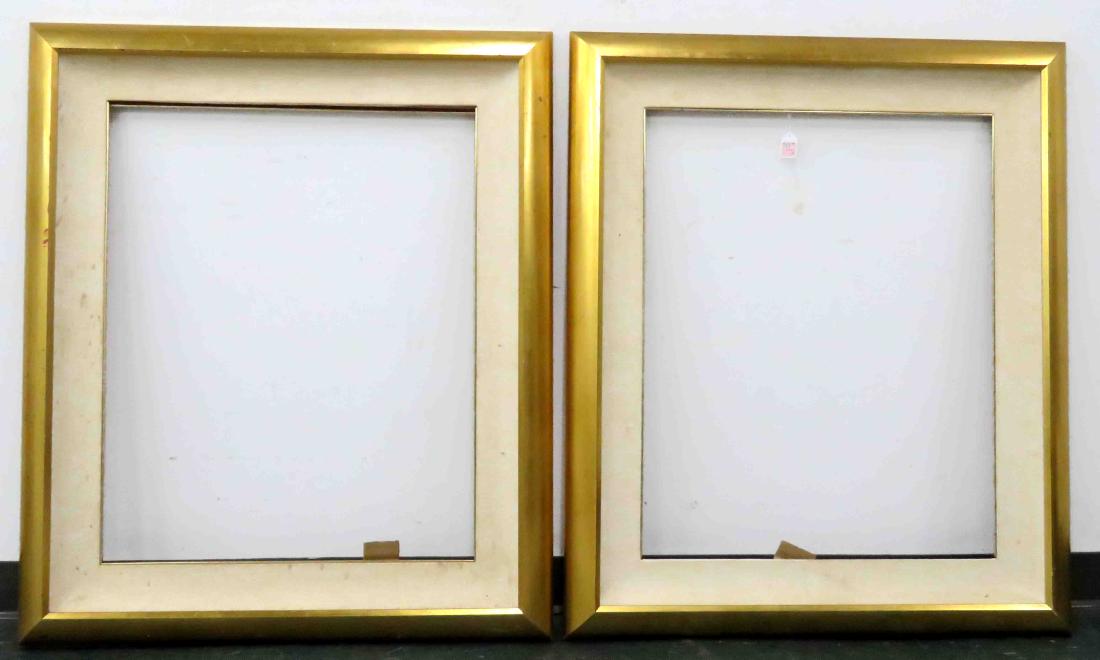 PAIR CARVED & GILT WOOD FRAMES. INSIDE 30 1/2 X 24 1/2"; (1 of 1)