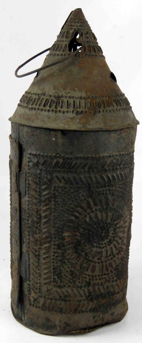 VINTAGE PIERCED TIN LANTERN, 19TH CENTURY (1 of 1)