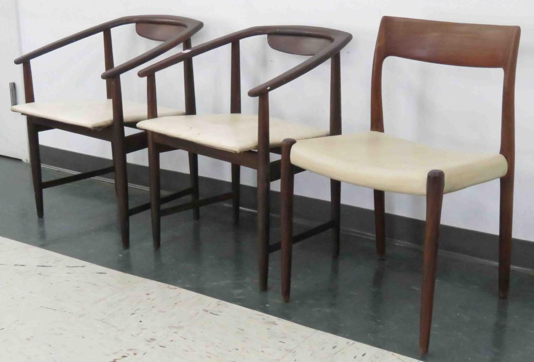LOT (3) ASSORTED DANSK DESIGN TEAK CHAIRS (1 of 1)