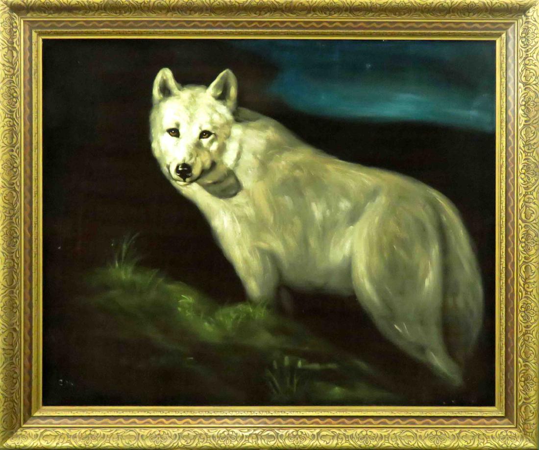 AMERICAN SCHOOL (20TH CENTURY), OIL ON FABRIC, WHITE (1 of 1)