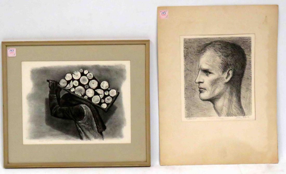 LOT (2) LITHOGRAPHS INCLUDING JOSEPH HIRSCH (AMERICAN (1 of 1)