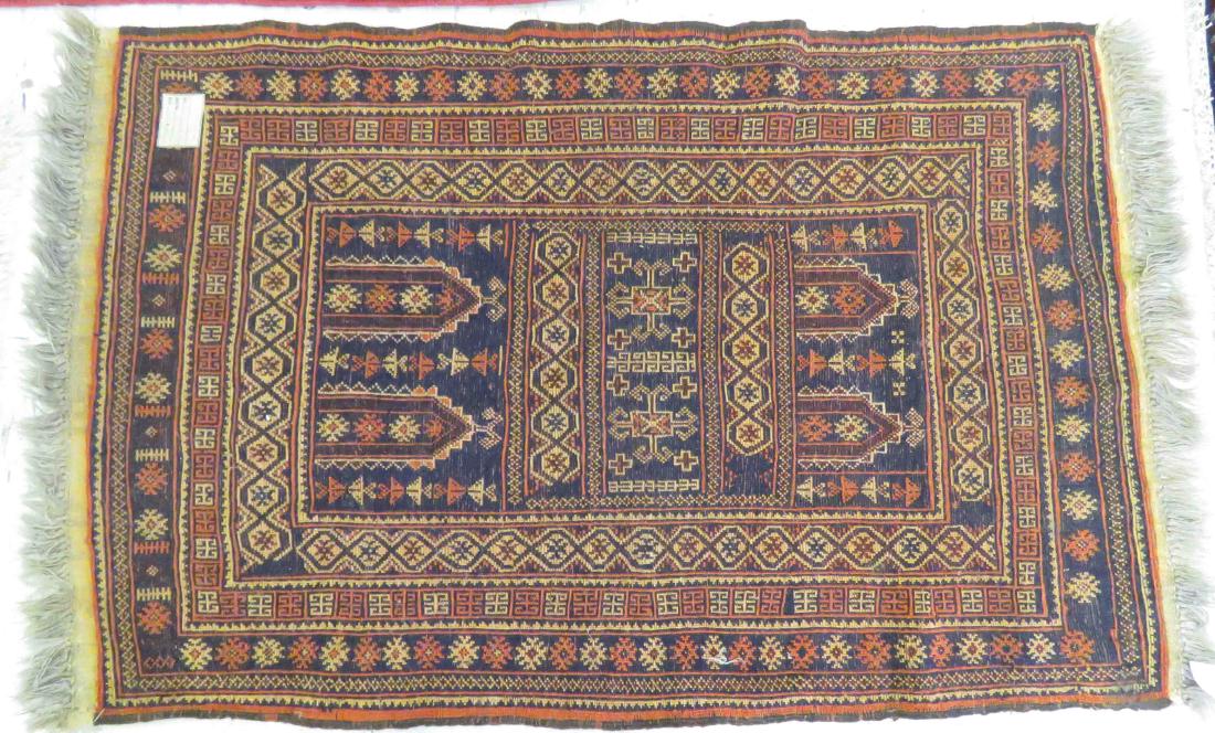 ANTIQUE BELOUCHI PRAYER RUG. 3" X 4'8": ANTIQUE BELOUCHI PRAYER RUG. 3" X 4'8"
