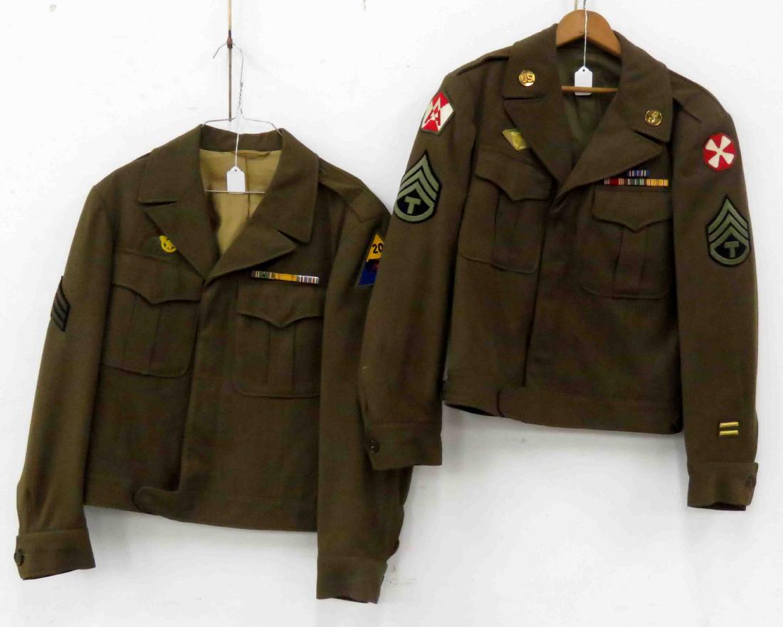 LOT (2) U.S. ARMY WWII EISENHOWER JACKETS WITH INSIGNIA (1 of 3)