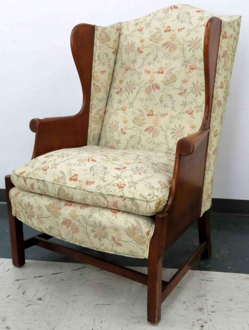 VINTAGE FRUITWOOD WING-BACK ARMCHAIR (1 of 1)