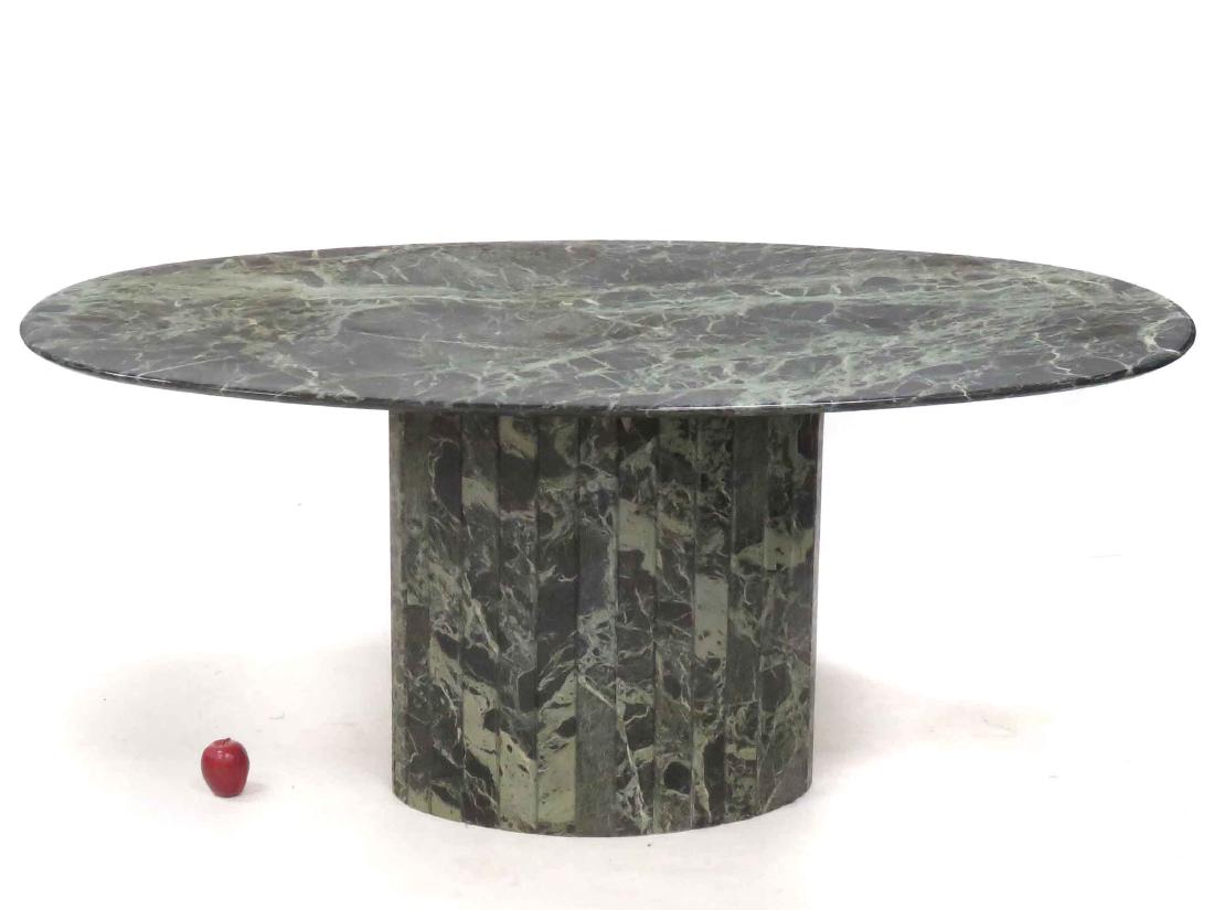DESIGNER MODERN MARBLE OVAL PEDESTAL BASE TABLE. HEIGHT (1 of 3)