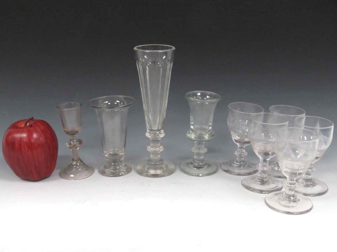 LOT (8) ASSORTED ANTIQUE WINE/PORT GLASSES, 19/20TH (1 of 3)