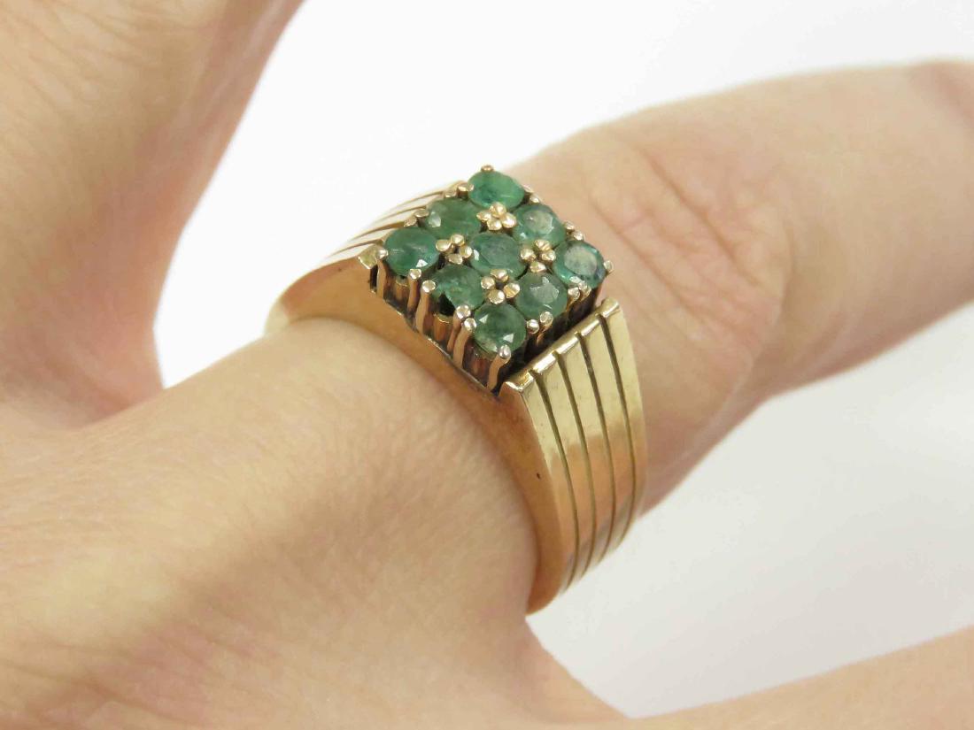 14K YELLOW GOLD & EMERALD RING. RING SIZE 6 3/4; GROSS (1 of 3)