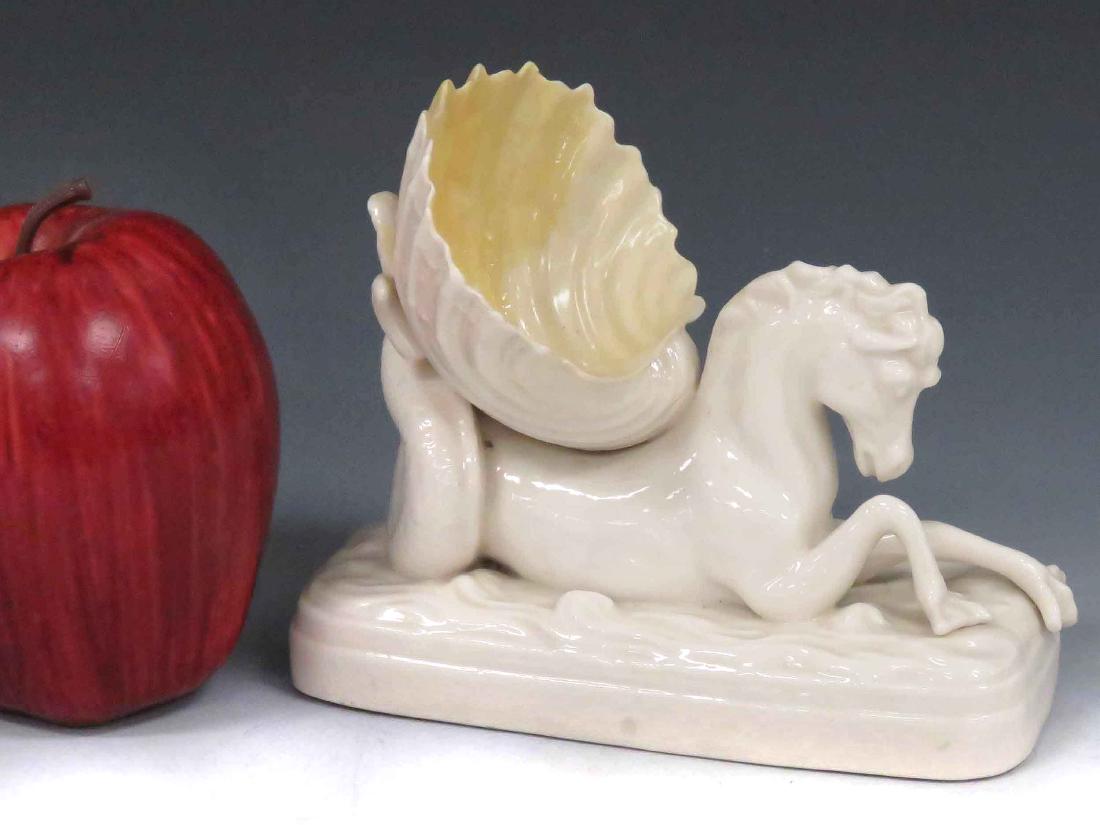 FIRST PERIOD BELLEEK PORCELAIN SEA HORSE & SHELL (1 of 3)