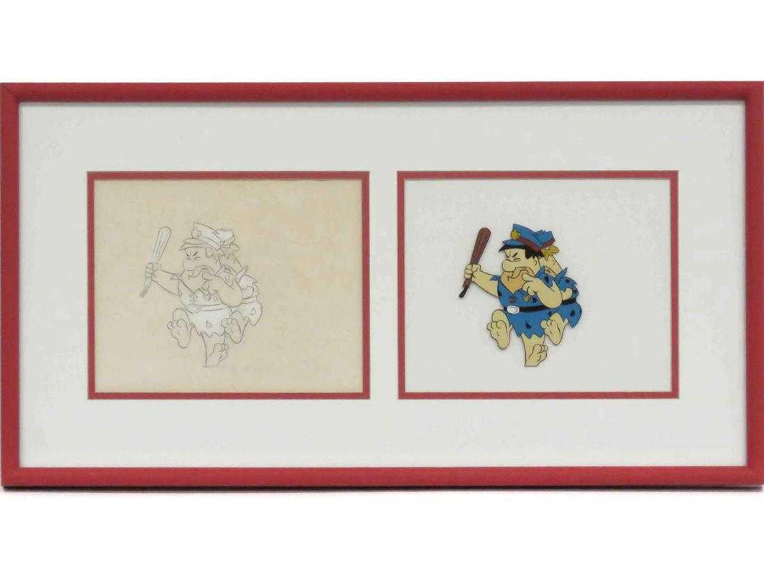 FRED FLINTSTONE AND BARNEY RUBBLE PRODUCTION CEL WITH (1 of 4)