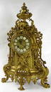 FRENCH AESTHETIC STYLE GILT BRASS SHELF CLOCK. HEIGHT