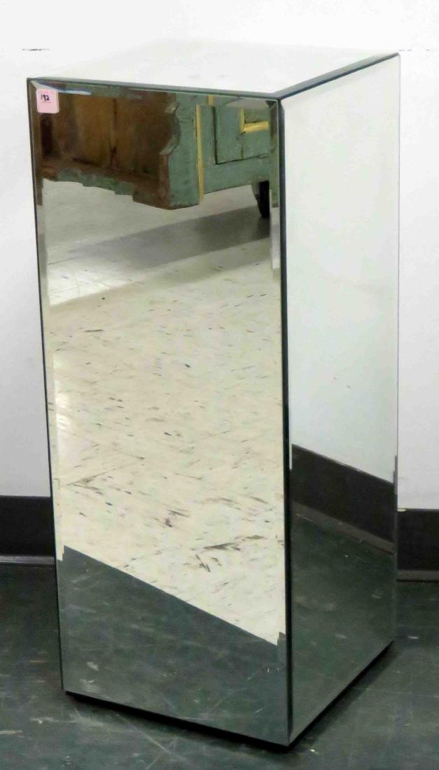 CONTEMPORARY MIRRORED DISPLAY PEDESTAL. HEIGHT 30" (1 of 1)