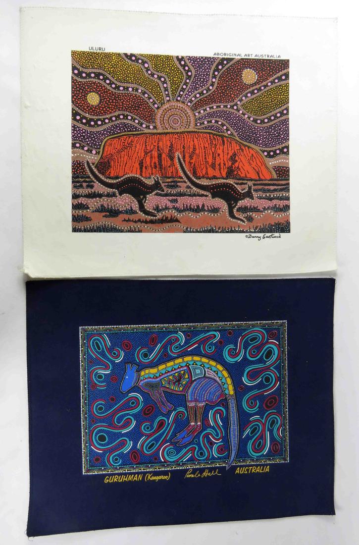 LOT (2) AUSTRALIAN ABORIGINAL ART SERIGRAPH ON CANVAS (1 of 1)