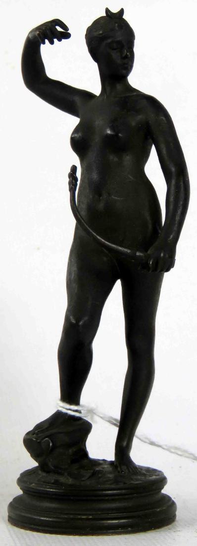 JEAN ALEXANDER JOSEPH FALGUIERE (FRENCH 1831-1900),: JEAN ALEXANDER JOSEPH FALGUIERE (FRENCH 1831-1900), BRONZE, DIANA THE HUNTRESS, SIGNED. HEIGHT 5"
