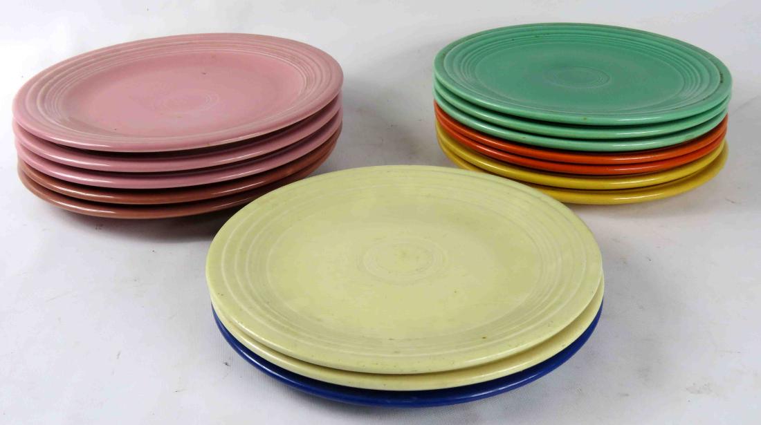 LOT (15) FIESTA WARE DINNER PLATES. DIAMETER 9 1/4" & (1 of 1)