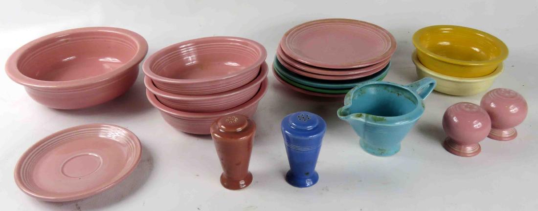 LOT ASSORTED FIESTA WARE PLATES, BOWLS, SALT/PEPPER AND (1 of 1)