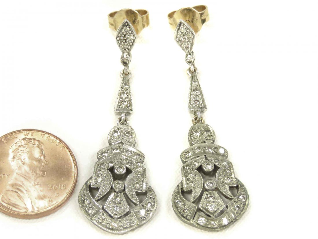 PAIR MIDDLE EASTERN WHITE GOLD TOPPED AND GOLD BACK (1 of 2)