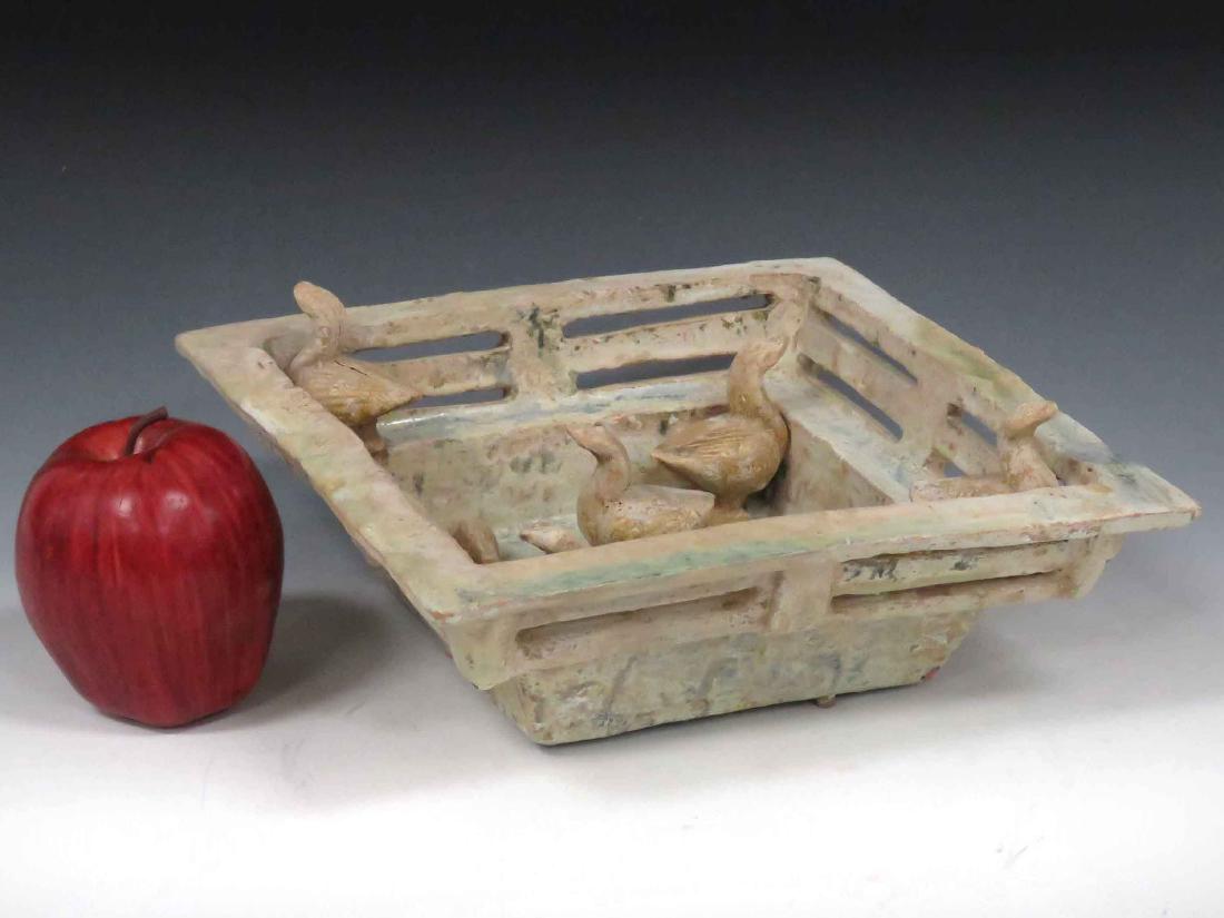 CHINESE IRIDESCENT GREEN GLAZED TERRA COTTA MODEL OF A (1 of 3)