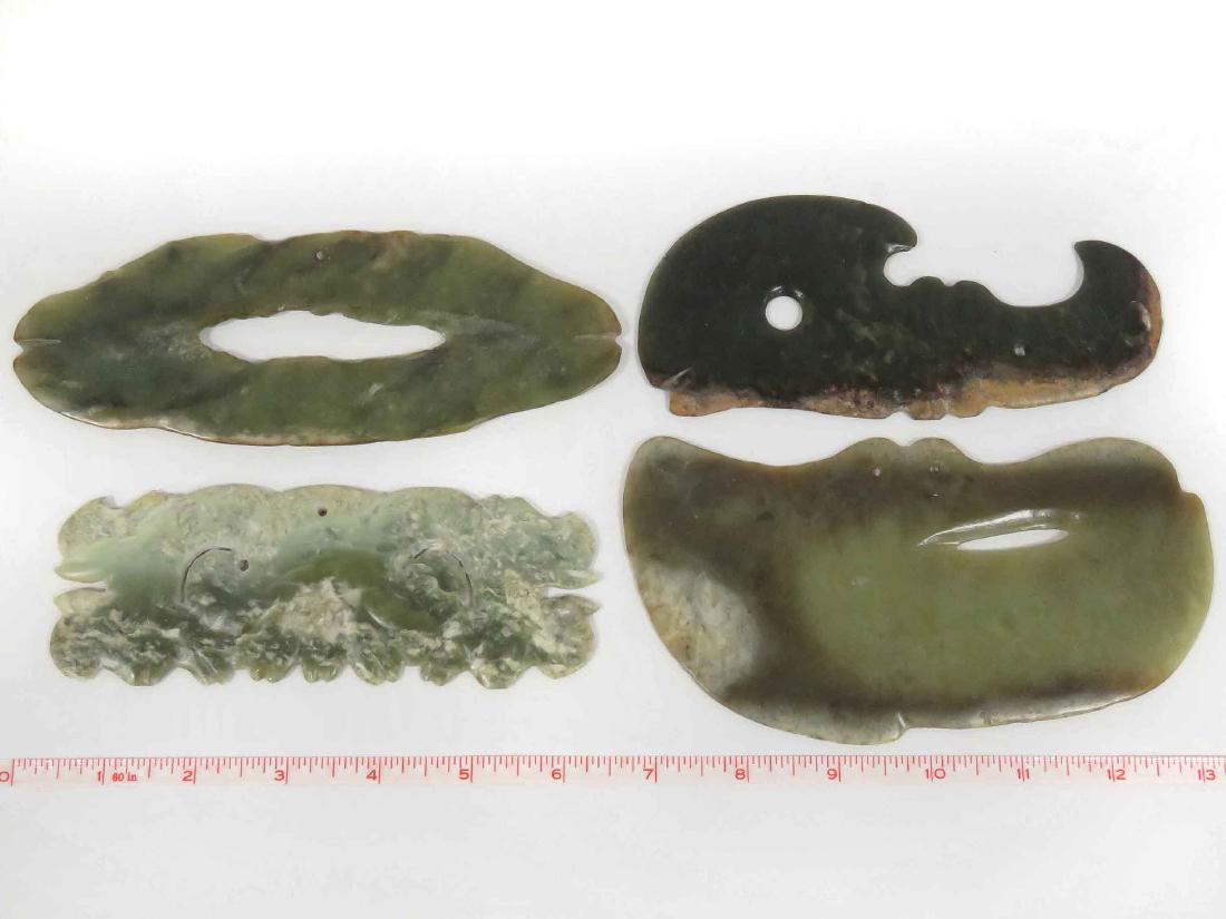 LOT (4) CHINESE ARCHAIC-FORM CARVED HARDSTONE RITUAL (1 of 1)