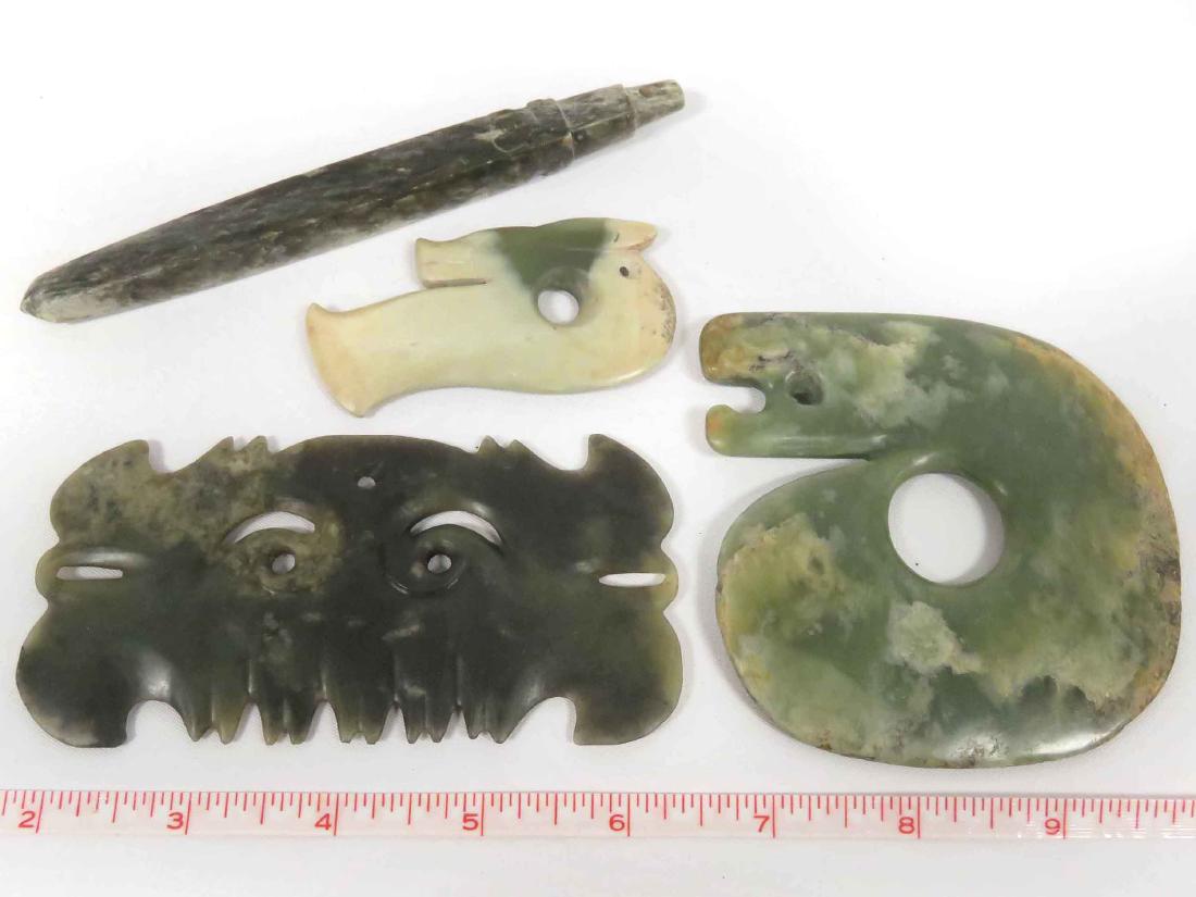 LOT (4) CHINESE ARCHAIC-FORM CARVED HARDSTONE RITUAL (1 of 1)