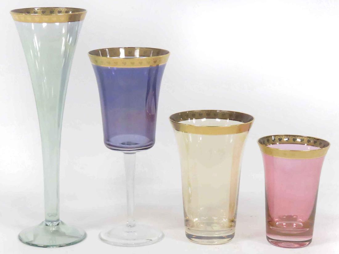 SET (36) NEIMAN MARCUS GILT DECORATED GLASSWARE (1 of 3)