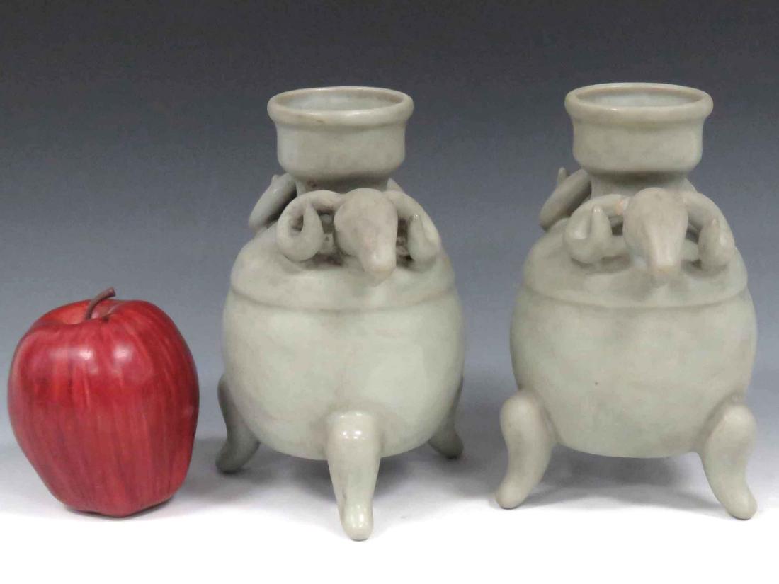 PAIR CHINESE YUAN STYLE CELADON GLAZED PORCELAIN (1 of 2)