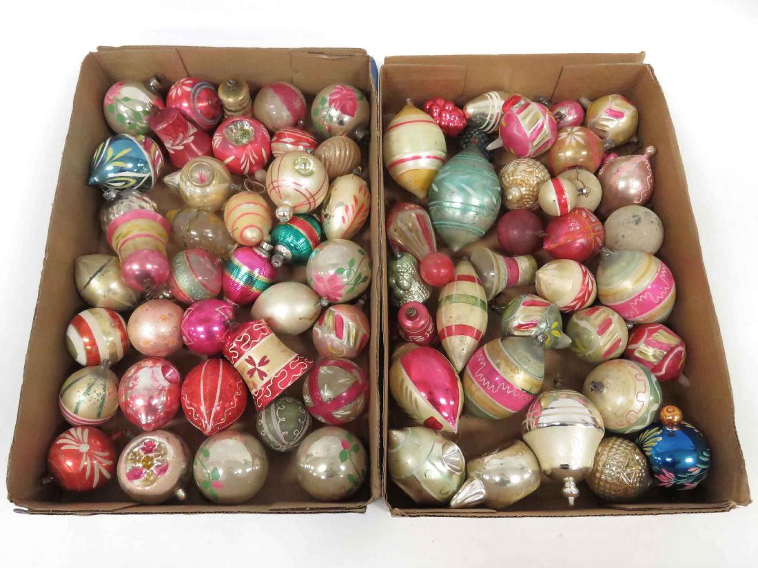(2) BOXES ASSORTED VINTAGE GLASS CHRISTMAS ORNAMENTS (1 of 3)