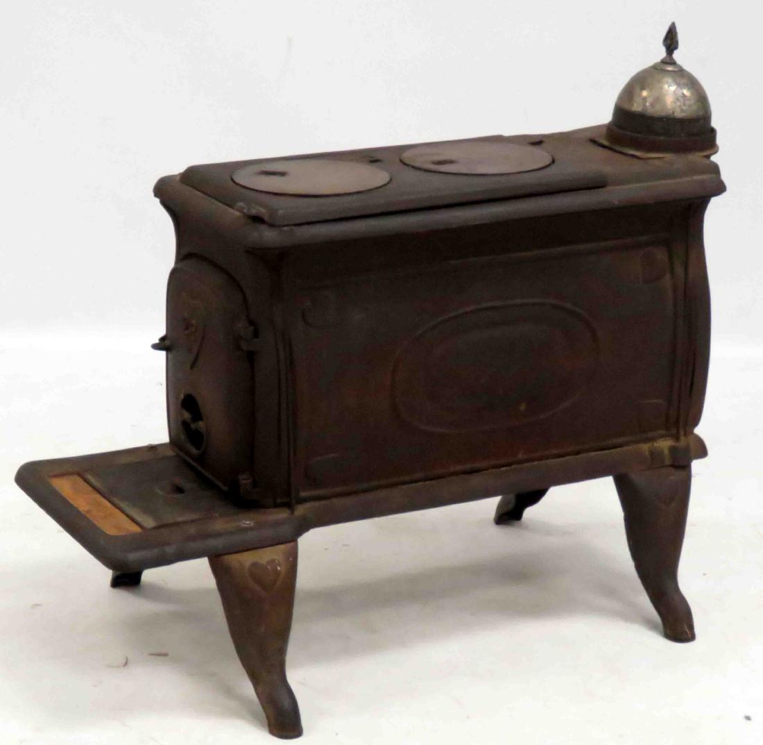 B & H 28 CAST IRON BOX STOVE, 19TH CENTURY. HEIGHT 25";