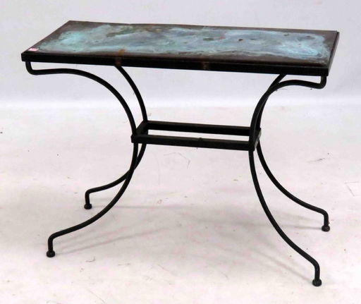 Wrought Iron Base Console Table With Copper Top Height