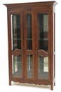FRENCH PROVINCIAL CARVED WALNUT CHINA CABINET. HEIGHT